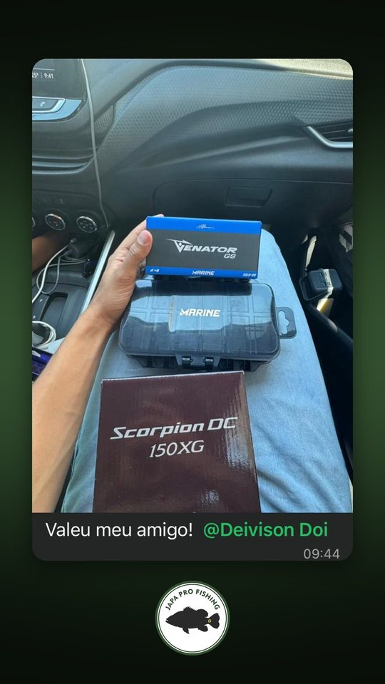 Cliente com carretilhas Venator e Scorpion DC: valeu, meu amigo